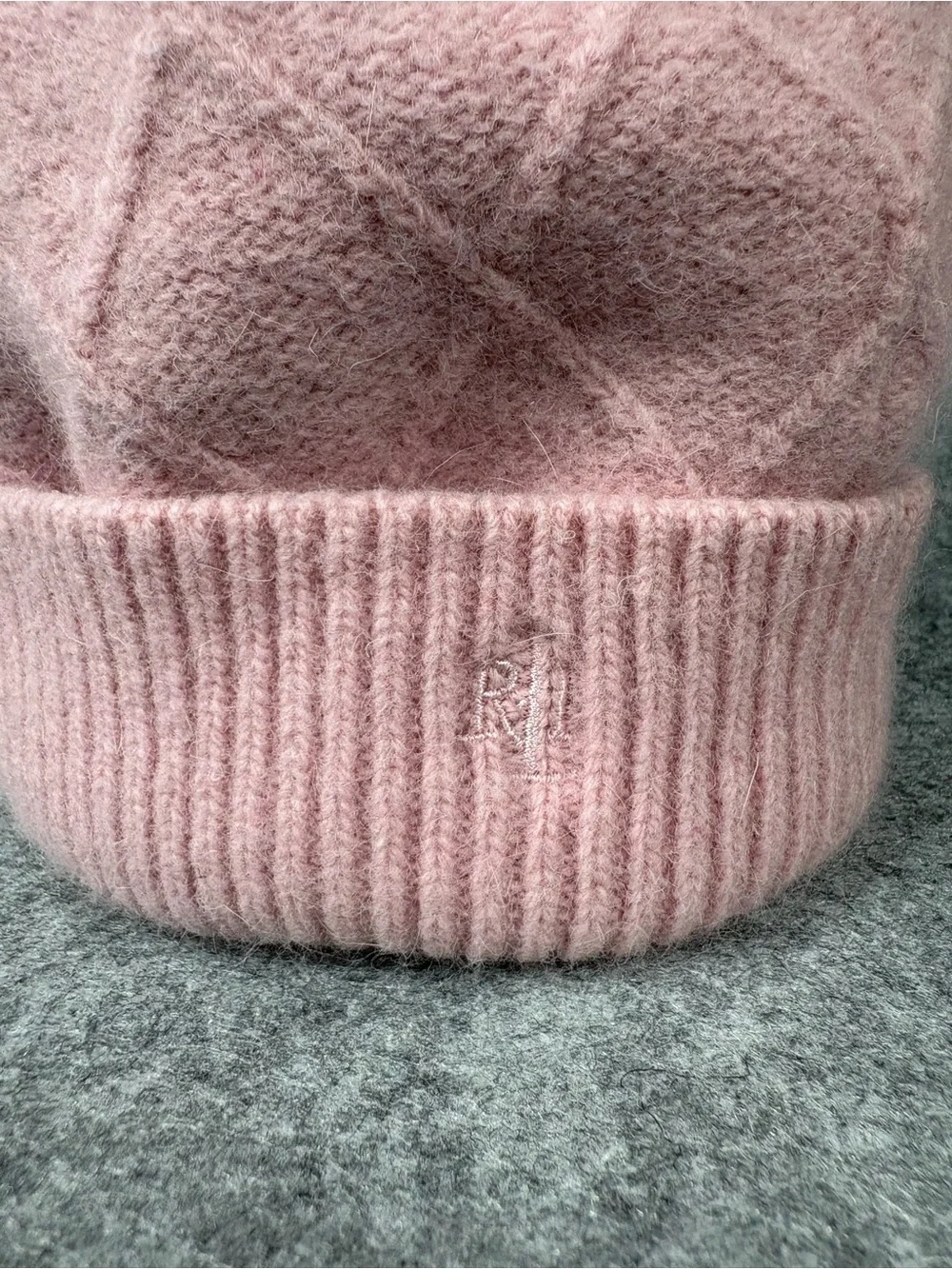 Lauren Ralph Lauren Youth Pink Wool Rabbit Hair Knit Beanie Hat